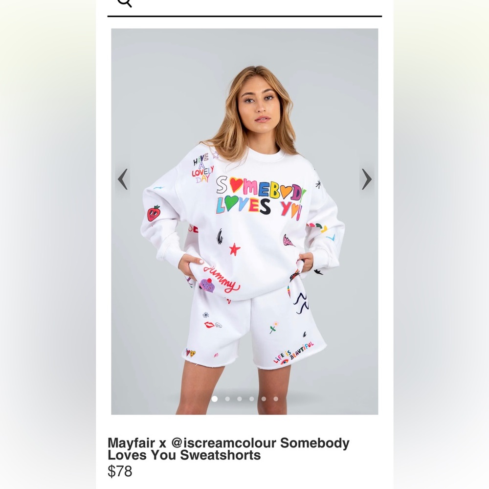 Mayfair “I Scream Color” Swestshorts New With Tags  M/L.